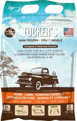 Tucker's Raw Frozen Complete & Balanced Pork, Lamb & Pumpkin Food For Dogs