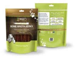 Nugget's Healthy Eats Jammin' Jowlers Bone Broth Jerky Beef Dog Treats