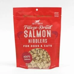 All The Best Freeze-Dried Salmon Nibblers Dog And Cat Treats, 5-oz
