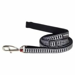 Red Dingo Reflective Bones Dog Lead, Black