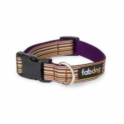 Fabdog Purple Mini Stripe Dog Collar