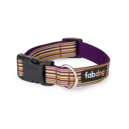 Fabdog Purple Mini Stripe Dog Collar 1 Fabdog Purple Mini Stripe Dog Collar