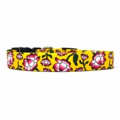 Yellow Dog Design Collar, Lotus Flower, Yellow