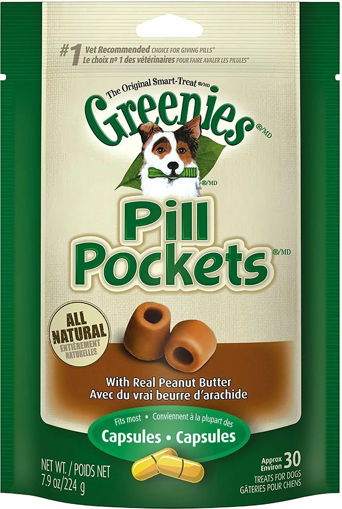 Greenies Pill Pockets Canine Capsules Real Peanut Butter Flavor Dog Treats 1 Greenies Pill Pockets Canine Capsules Real Peanut Butter Flavor Dog Treats