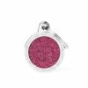 MyFamily Circle Glitter Pet ID Tag, Pink