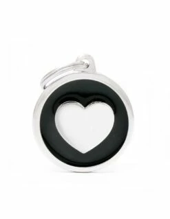 MyFamily Circle Heart Pet ID Tag, Black