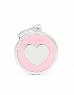MyFamily Circle Heart Pet ID Tag, Pink