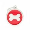 MyFamily Circle Bone Pet ID Tag, Red