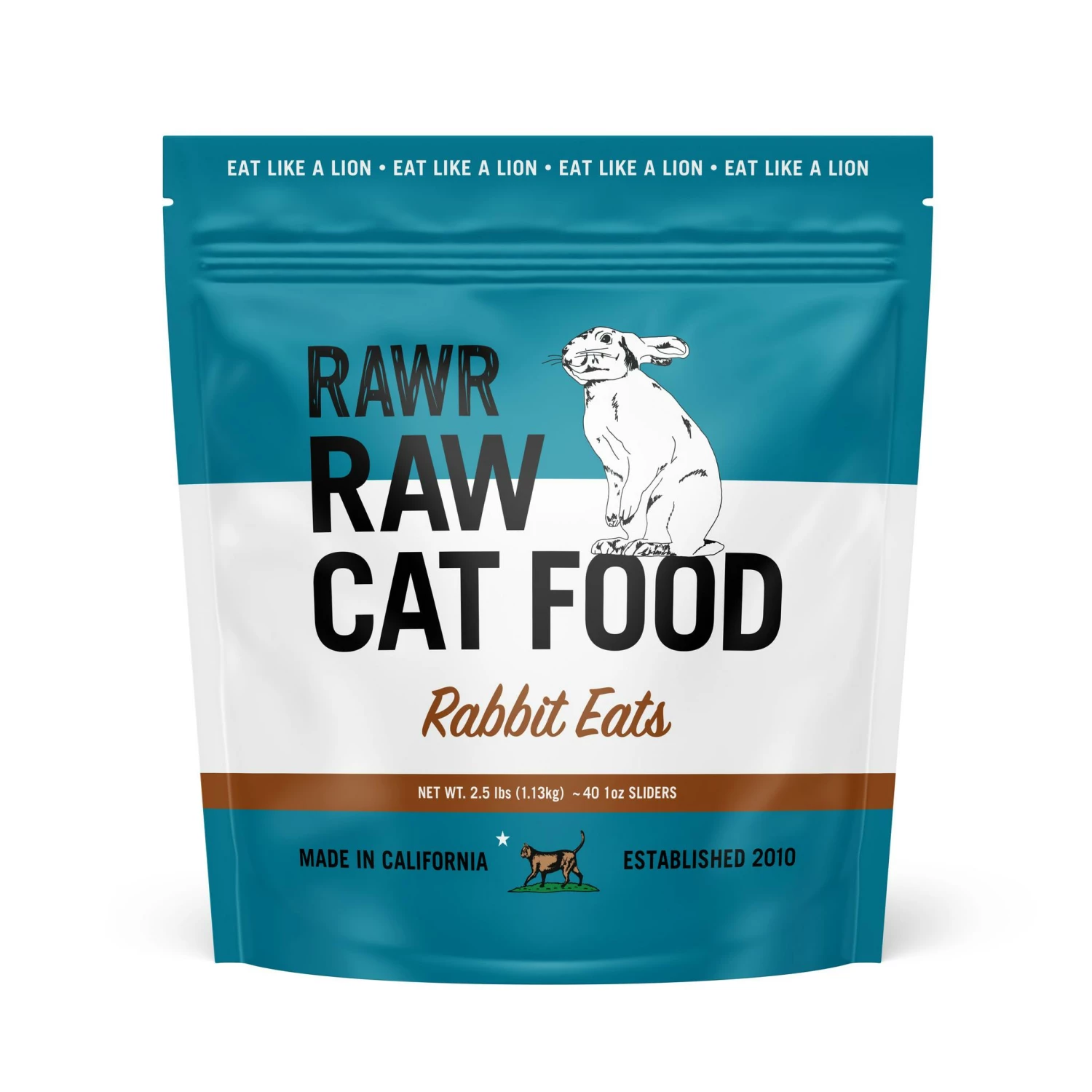 RAWR Rabbit Eats Sliders Raw Frozen Cat Food 1 RAWR Rabbit Eats Sliders Raw Frozen Cat Food