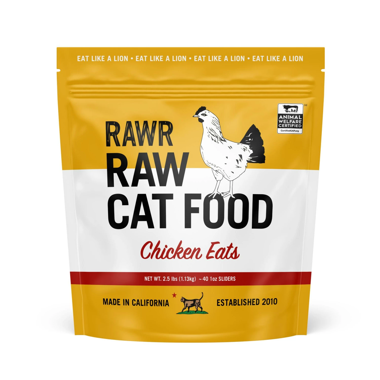 RAWR Chicken Eats Sliders Raw Frozen Cat Food 1 RAWR Chicken Eats Sliders Raw Frozen Cat Food