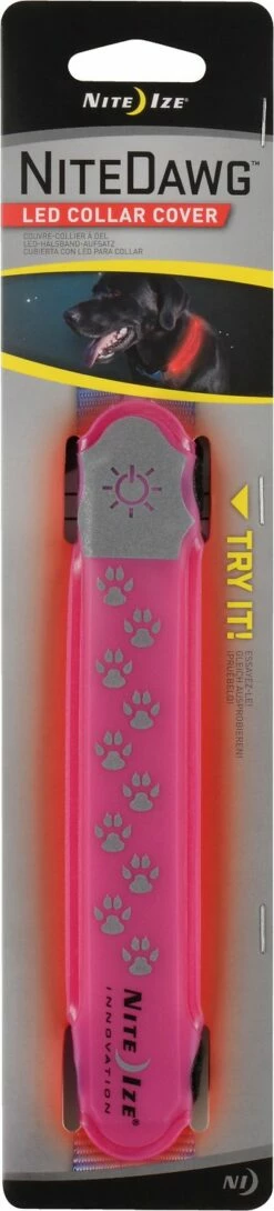 Nite Ize Nite Dawg LED Dog Collar Cover, Pink (Color: Pink)
