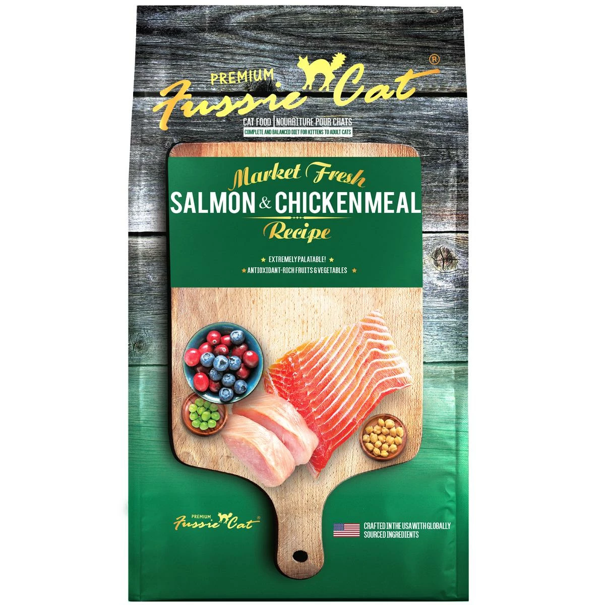 Fussie Cat Market Fresh Salmon & Chicken Recipe Grain-Free Dry Cat Food 1 Fussie Cat Market Fresh Salmon & Chicken Recipe Grain-Free Dry Cat Food