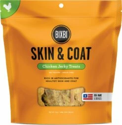 BIXBI Skin & Coat Chicken Jerky Dog Treats, 12-oz