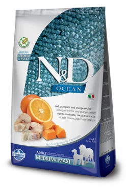 Farmina N&D Ocean Cod, Pumpkin & Orange Medium & Maxi Adult Dry Dog Food