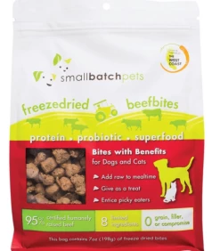 Small Batch Freeze-Dried Beef Bites For Dogs & Cats, 7-oz (Size: 7-oz)