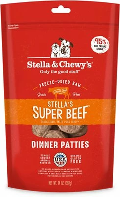 Stella & Chewy's Stella's Super Beef Dinner Patties Grain-Free Freeze-Dried Dog Food