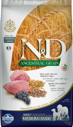 Farmina N&D Ancestral Grain Lamb & Blueberry Medium & Maxi Adult Dry Dog Food